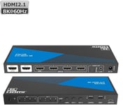NÖRDIC 8K HDMI 2.1 eARC/ARC matrisebryter 4x2 med avtrekker Toslink & Stereo HDMI CEC Dolby Atmos/Digital Plus DTS Master