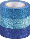 Heyda Glittertejp - 15 mm 3-pack Blå Nyanser