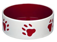 Trixie „Food" Bowl, Ceramic, 2.6 L/Ø 25 Cm, White/Black
