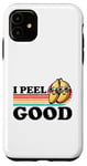 Coque pour iPhone 11 Jeu de mots à la banane « I Peel Good » Funny Retro Banana