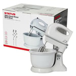 300W White Electric Twin Hand and Stand Kitchen Mixing Mixer with Bowl