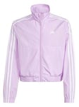 adidas Junior Girls  Train Essentials 3 Stripe Jacket - Purple, Purple, Size 13-14 Years, Women