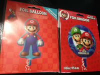 x 2 Super Mario + Luigi Party Balloons Mario Bros Nintendo Giant Foil Helium