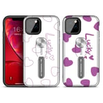 Mobile Phone Cases/Covers, For iPhone 11 Pro Purple Series UV light Color Changing Protective Case with Ring Bracket (Color : Heart)