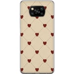 Xiaomi Poco X3 NFC Genomskinligt Skal Heart Grid