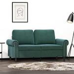 2-personers sofa 120 cm fløjl mørkegrøn