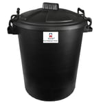 Srendi® 50L Plastic Bin/Waterfroof/Rodent Proof/Ideal for Outdoor/Animal Feed/Food/Storage/Flour Locking Lid (Black)