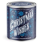 Scents of Fun Christmas Wishes Jasmine & Frankincense Soy Candle 250g Blue