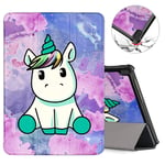 ZhuoFan Case for Lenovo Tab M10 HD/Tab P10 (TB-X605F/X505F) 10.1" Tablet, Leather Slim Lightweight Shockproof Holder Stand Protective Cover Shell with Magnetic Adsorption, Auto Wake/Sleep, Unicorn