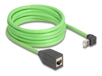 Delock - Patchförlängningskabel - Rj-45 (Hane) Vinklad Till Rj-45 (Hona) Rak - 5 M - 6,8 Mm - Sf/Utp - Cat 6A - Grön