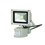 ECD Germany 10x 10W LED strålkastare | med motion | 600 lumen | 2800K Varmvit | IP65 | Strålkastare Exteriör projektor vägg spotlight Baustrahler