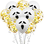 10pcs Clear Balloons Happy Birthday Halloween Party Decorations Gold Scream 12 Inches
