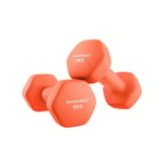 Rootz Neoprenbelagda Hantlar Set - Orange - Gjutjärn - Styrketräning - Styrketräning - 20cm x 9cm - 11,5cm x 3,8cm - 2 x 3kg