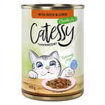 Catessy bitar i sås eller gelé kattmat 12 x 400 g - Anka & lever i sås