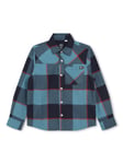 Timberland Kids' Logo Check Long Sleeve Shirt, Dark Blue