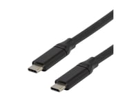 Deltaco - Usb-Kabel - 24 Pin Usb-C (Hane) Till 24 Pin Usb-C (Hane) - Usb 3.1 Gen 1 - 20 V - 3 A - 5 M - Stöd För Dp Alt-Läge, 8K30hz Stöd, Upp Till 5 Gbps Dataöverföringshastighet, Usb-C Power Delivery (60W), Aktiv - Svart