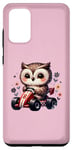 Galaxy S20+ Adorable Owl Riding Go-Kart Cute On Pink Case