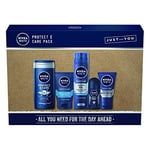 NIVEA MEN Protect & Care, Men's Gift Set with Full-Size Skincare Products 5Piece