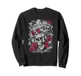 Guns N' Roses Official Flourish Skull Pink Roses Sweatshirt