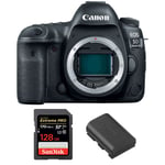 Canon EOS 5D Mark IV Nu + SanDisk 128GB Extreme PRO UHS-I SDXC 170 MB/s + Canon LP-E6N | Garantie 2 ans