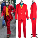 Joker Cosplay Clown Kostymdräkt Mask Underhållning Utomhus Suit+masks M