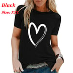 Womens Summer Shirts Short Sleeve T Shirt Black Xxl