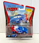 Disney Pixar Cars 2 Mattel Raoul Caroule Race Car Diecast 1:55 - Damaged Box