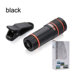 Cell Phone Camera Lens Kit 12x Zoom Telephoto Black