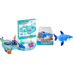 LANSAY ZHU ZHU Aquarium - Lot : 1 Martin Le Requin + 1 Circuit Coquillage - Mini Univers - Animal Interactif - Dès 4 Ans