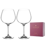 DIAMANTE Gin Glass Pair Crystal copa Gin Glasses- ‘Auris’ Collection Undecorated Crystal Balloon Glasses - Set of 2