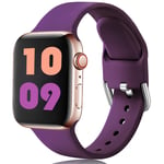 Ouwegaga Strap Compatible with Apple Watch Strap 38mm 40mm 41mm 42mm 44mm 45mm, Silicone Sport Bands Compatible with Apple Watch SE/iWatch Series 7/6/5/4/3/2/1, 38mm/40mm/41mm-S/M Purple