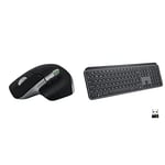 Logitech MX Master 3S for Mac - Wireless Bluetooth Mouse with Ultra-fast Scrolling, Space Grey & MX Keys Advanced Illuminated Wireless Keyboard, Bluetooth, Tactile Responsive Typing, Graphite Black