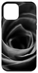 Coque pour iPhone 12 mini Rose noire et blanche - Rose gothique gothique foncé
