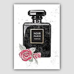 Artze Wall Art Perfume Noir Red Roses 2 Art Print Poster, 50 cm Width x 70 cm Height, Black Marble