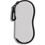 (1 st) Solglasögon Mjukt Fodral Ultralätt Neopren Dragkedja Glasögonfodral med Bältesklämma White