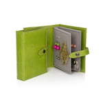 Little Book of Earrings Small Lime Green Mock Croc Jewellery Box Travel Storage