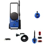 Nilfisk 128471286 Core 130 Bar High Pressure Washer + Patio Cleaner Pressure Washer Attachment + Multi Brush kit for pressure washer + Water Suction and Emptying Kit + Pipe Cleaning Attachment
