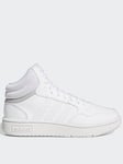 adidas Sportswear Kids Unisex Hoops 3.0 Mid Trainers - White, White, Size 10 Younger