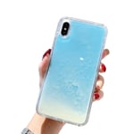 NDJqer Glitter Luminous Neon Sand Case For iPhone 6 6s 7 8 Plus 11 Pro X XS MAX XR Liquid Quicksand Glow Phone Case Cover-Blue-For iPhone XR