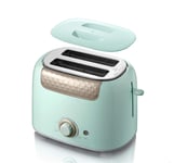 Toaster,Toaster 2 Slice Wide Slot,High-Lift/680W, Defrost/Reheat/Cancel/Automatic Toaster+light green
