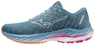 Mizuno Women's Wave Inspire 19 Running Shoe, Provincial Blue/White, 6 UK Wide