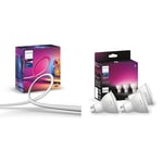Philips Lightstrip Hue Play Gradient pour TV 75 pouces, synchronisation & White & Color Ambiance GU10 - Pack de 3 Ampoules Connectées GU10 4.3W, Bluetooth, Contrôle Vocal