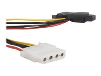 Startech.Com Sata To Lp4 Power Cable Adapter With 2 Additional Lp4 - Power Adapter - 4 Pin Internal Power (F) To Sata Power (M) - 5.9 In - Black - Lp4satafm2l - Strömadapter - 4 Pin Intern Effekt (Hona) Till Sata-Ström (Hane) - 15 Cm - Svart - För P