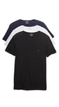 Emporio Armani Men's Emporio Armani Men's Cotton Crew Neck T-shirt, 3-pack Base Layer Top, Grey/Navy/Black, S UK