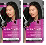 Schwarzkopf - Kit Racines - Coloration Racines Cheveux Permanente - Enrichie d’une huile nourrissante - Couverture Cheveux Blancs - Retouche entre 2 Colorations - Noir R5, 1 Unité (Lot de 2)