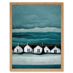 Row Of White Fisherman Cottages Isle Of Jura Art Print Framed Poster Wall Decor 12x16 inch