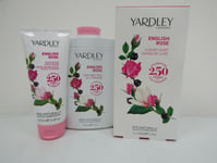 Yardley English Rose Hand Cream 100ml, Soap 3x100g & Talc 200g
