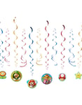 6 stk Hengende Dekorasjoner - Super Mario Party