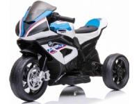 BMW HP4 batterimotor for barn Hvit + 3 hjul + LED + MP3 USB + Øko-skinn