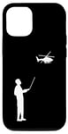 Coque pour iPhone 12/12 Pro Modèle d'hélicoptère télécommandé, pilote de loisir pour homme et femme